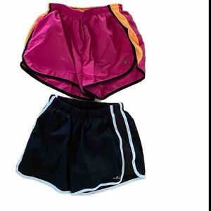 Women Running Short Bundle Size M Pink and Orange + Black and White